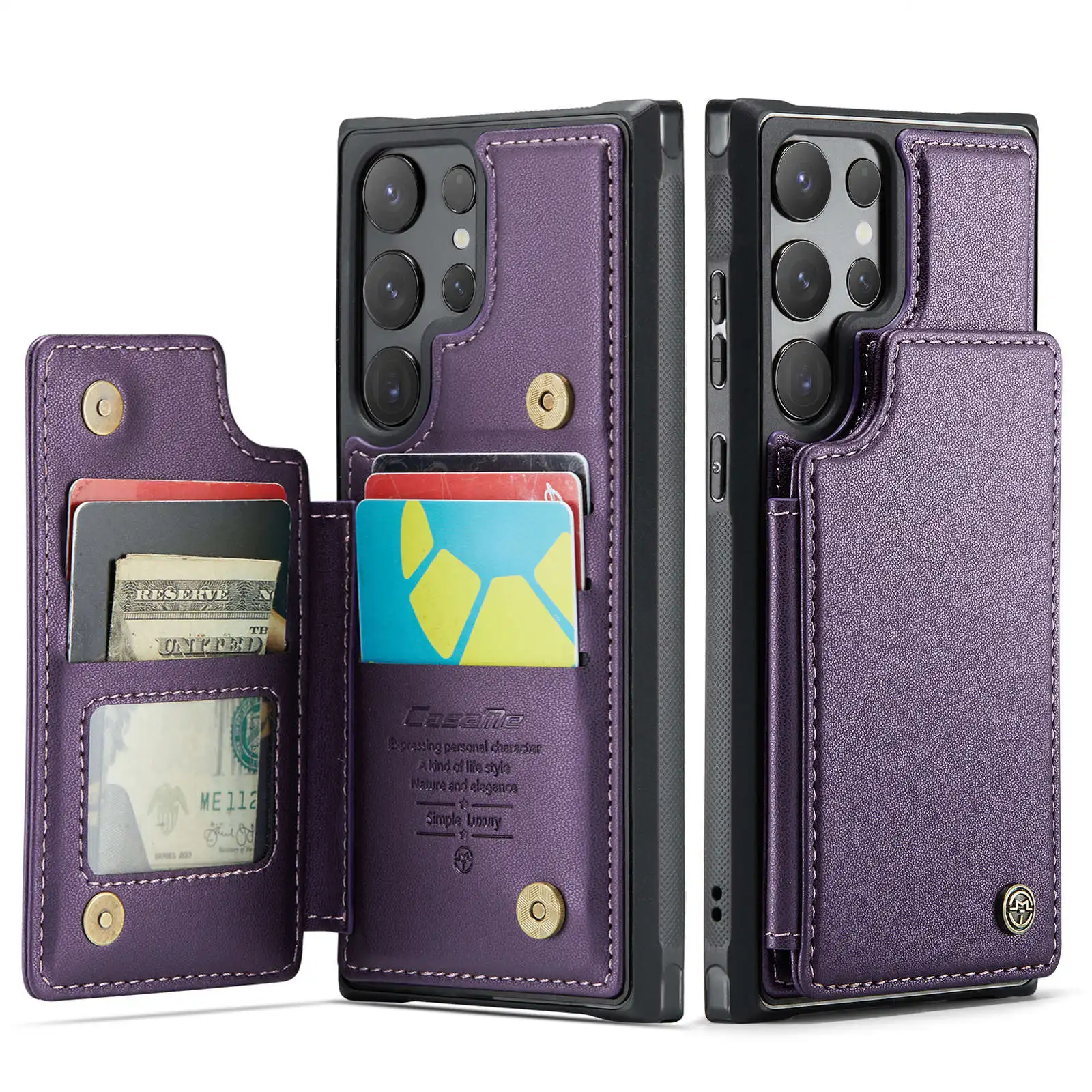 for Samsung Galaxy S24 Ultra S24 Plus S24 Case with Card Holder, Wallet Case RFID Blocking, Durable Leather Kickstand Phone Case