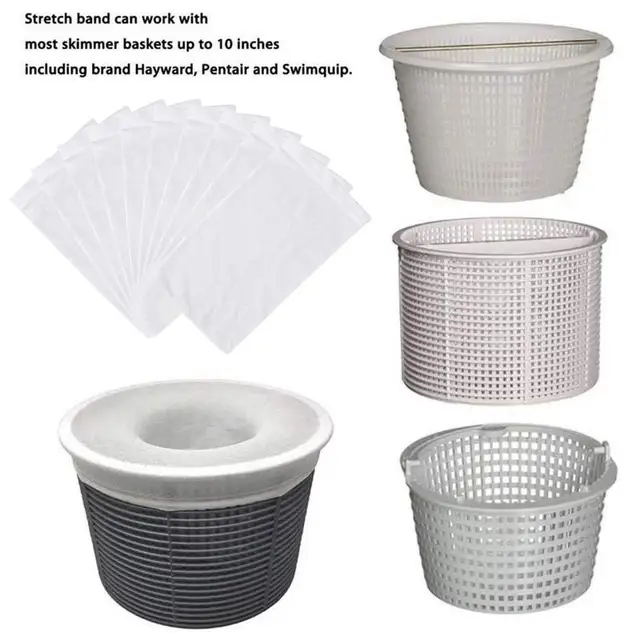 Úszómedence Szűrő Tároló Medence Skimmer Zokni Nylon Kosarakhoz Skimmerek Fehér Ellátás - Image 4
