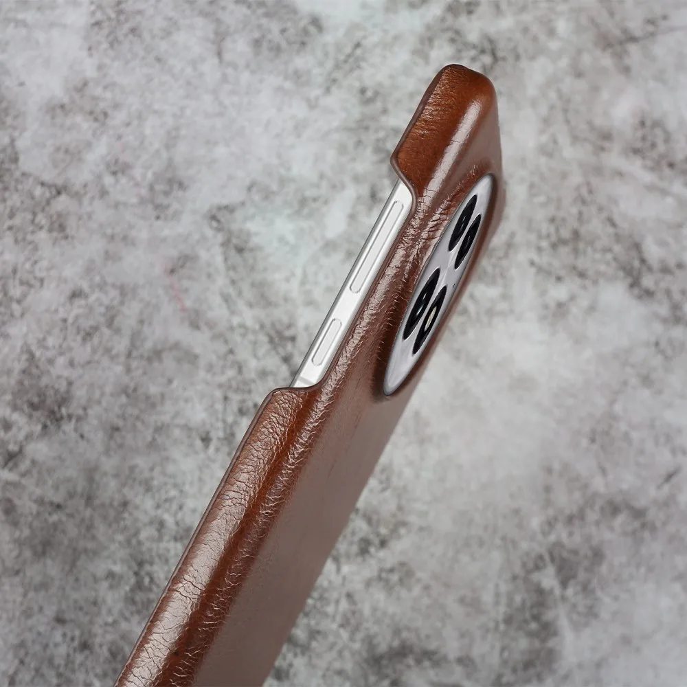 Luxury Smooth Genuine Leather Handmade Phone Case Cover