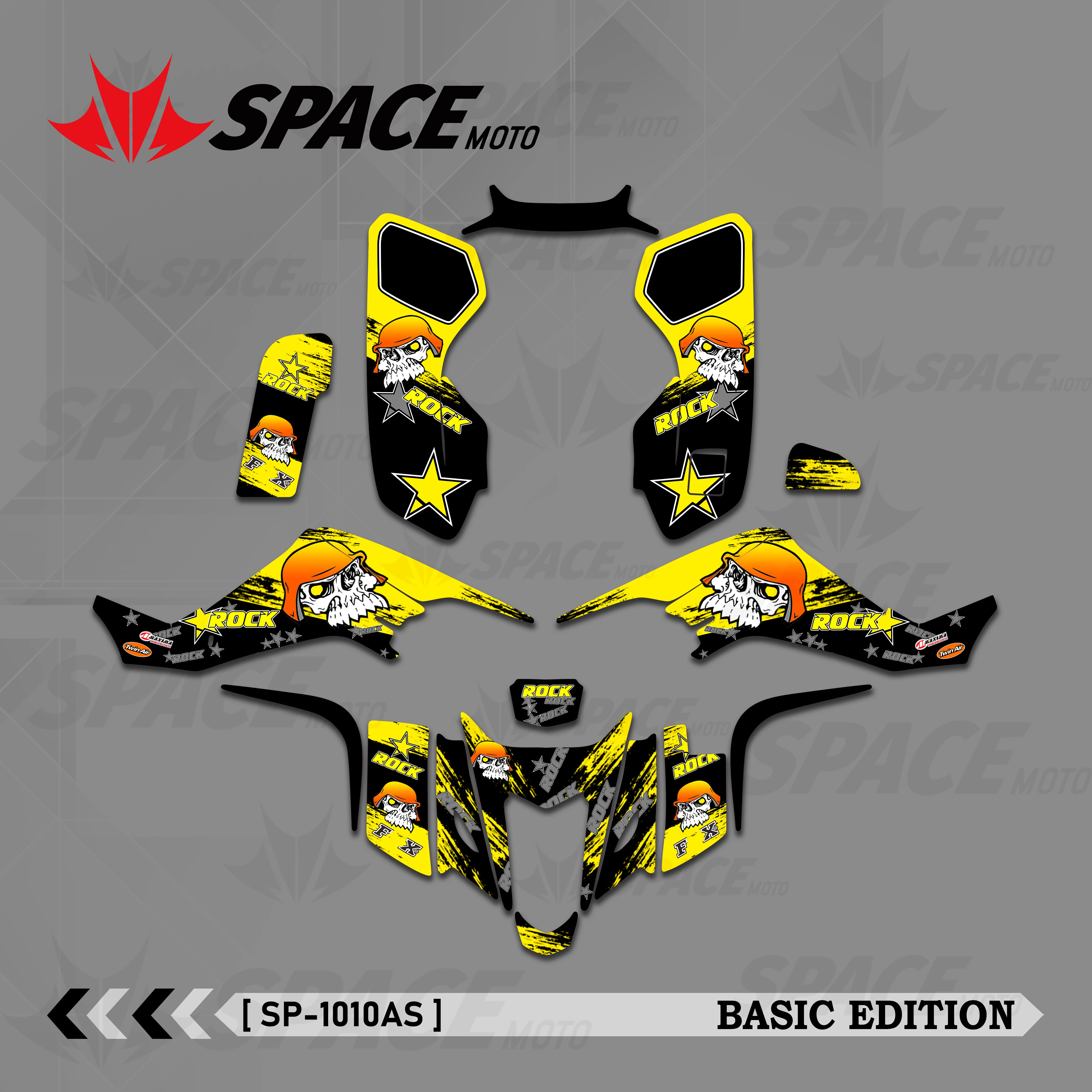 SPACE Full Graphics Decals Stickers Motorcycle Background Custom Number For SUZUKI LTZ400 LTZ 400 2003 2004 2005 2006 2007 2008