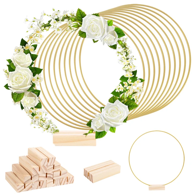 Guirlande de fleurs en métal, 10 pièces, décoration de Table pour centres  de Table de mariage, porte-cartes en bois, couronne de fleurs en métal,  décoration de maison - AliExpress