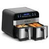 XL 9.5 Quart Dual-Basket Air Fryer with 8 Preset Cooking Functions Versatile Smart Cooker Baking Roasting Reheating Large 1