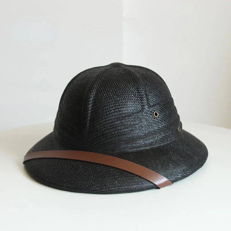 Vietnam War Army Hat Women Men British Explorer Straw Helmet Summer Boater Bucket Sun Hats Unisex Jungle Miners Cap beach hat women sun hat