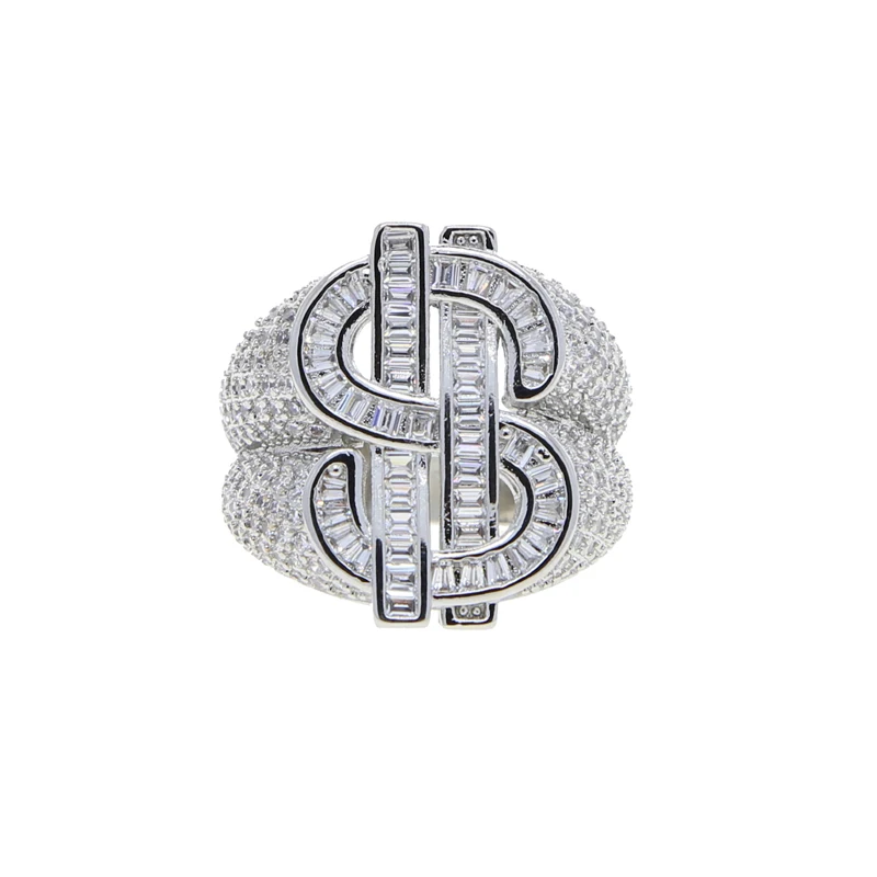 US Size 8 9 10 11 Iced Out Bling Men Boy Finger Jewelry 5A