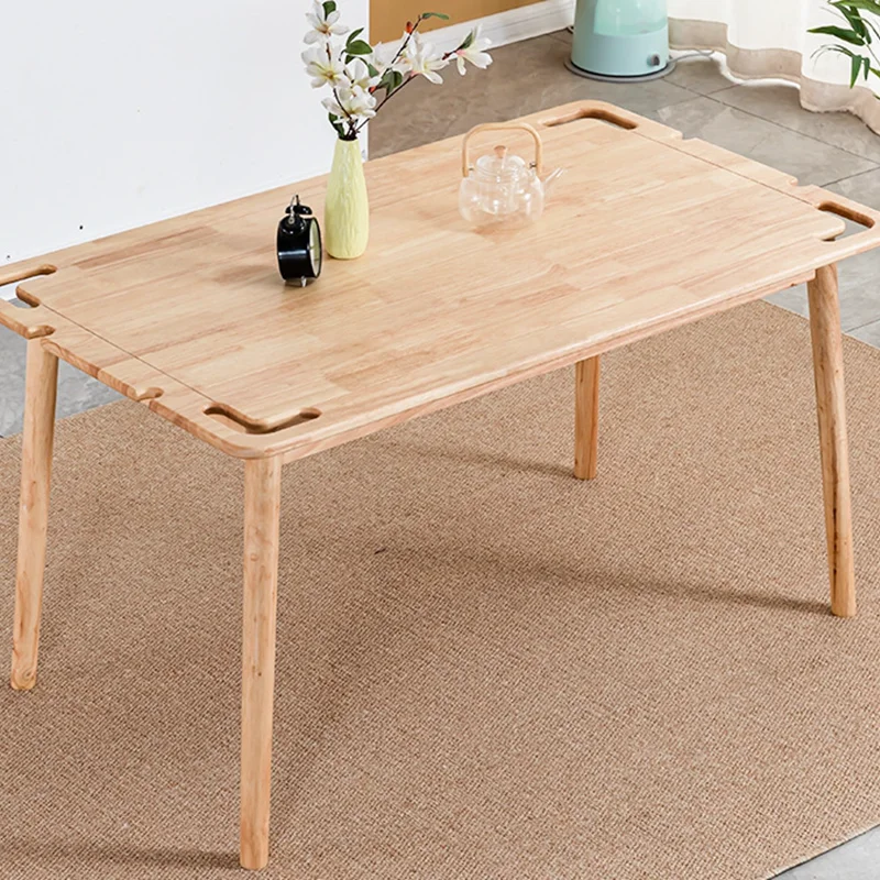 Simple small flat with solid wood dining table In stock restaurant furniture suitable aging table