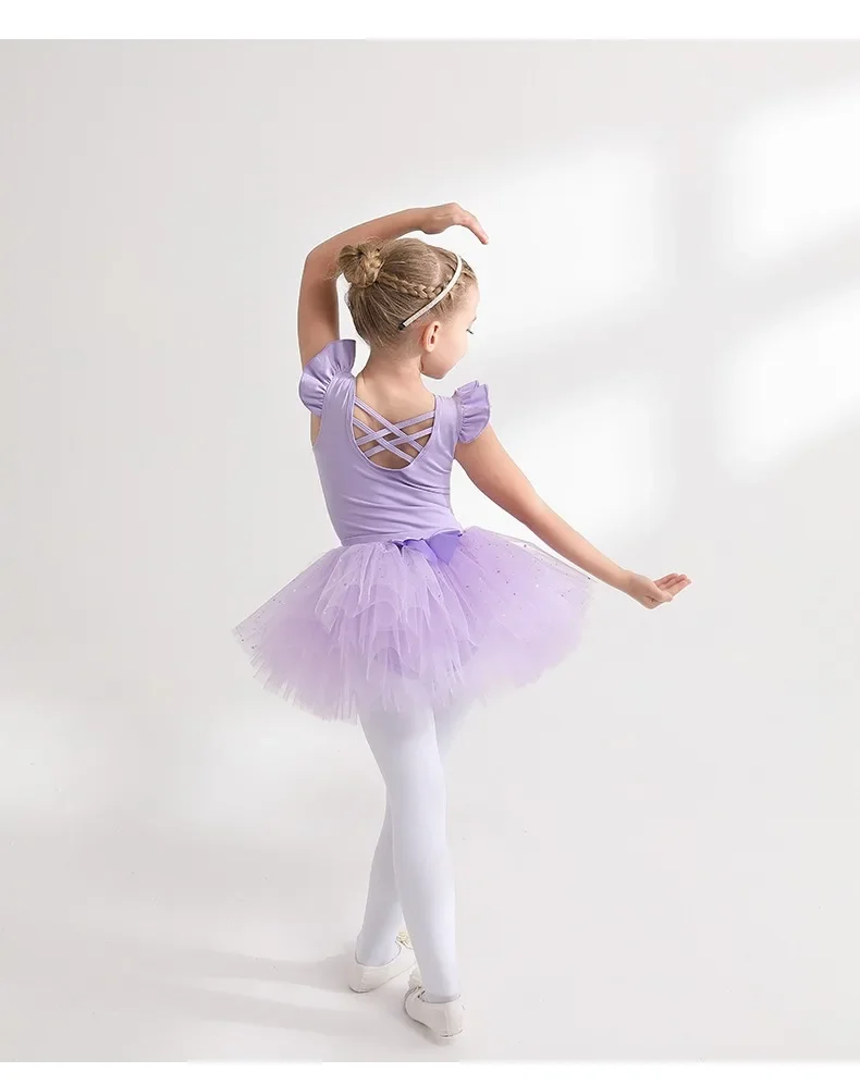 Vestito Da Ballo Bambina Con Strass - Body Danza Classica Per Pattinaggio, Samba, Jazz