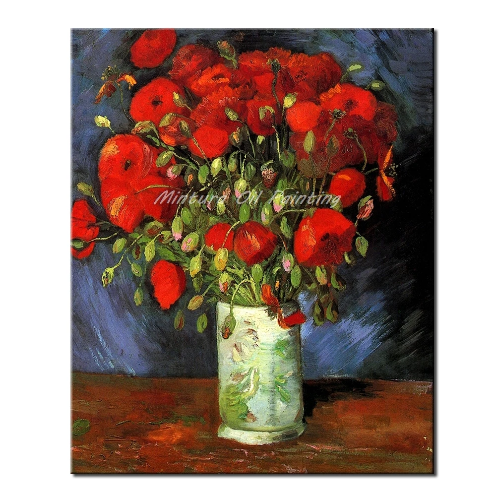 

Red Poppy Of Vincent Van Gogh Handpainted Reproduction Famous Oil Painting on Canvas,Wall Art,Picture Wall Decor for Living Room