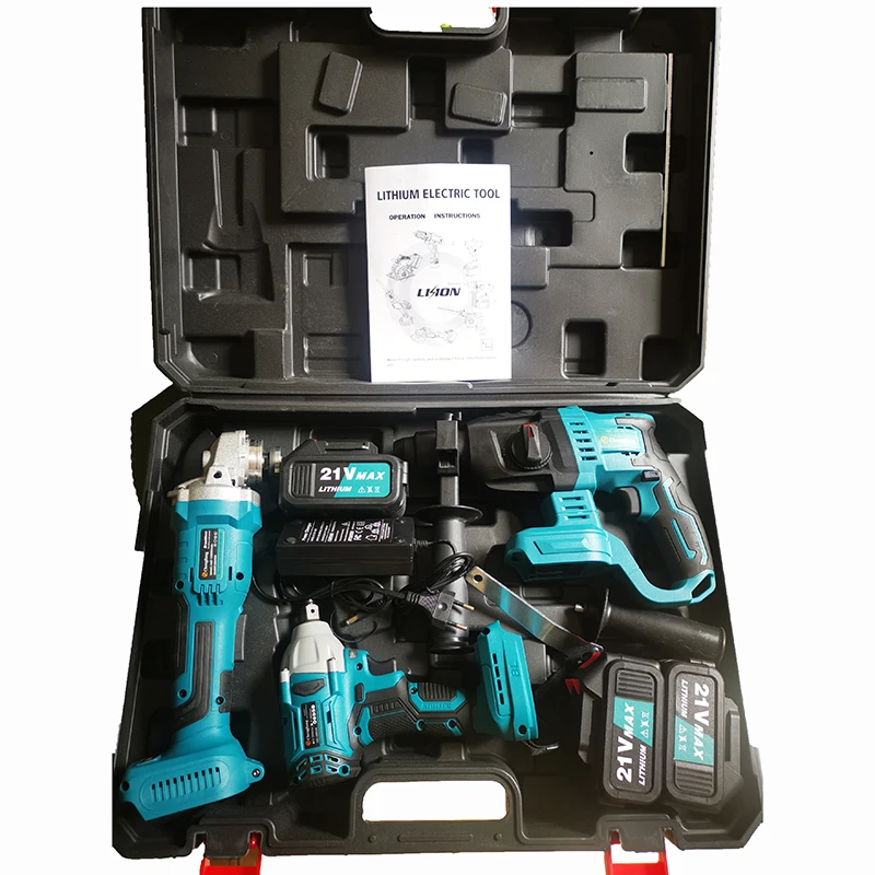 

Lithium battery tool brushless Angle grinder Electric wrench Electric Hammer 3pcs makita battery cordless tool setrecharge tool