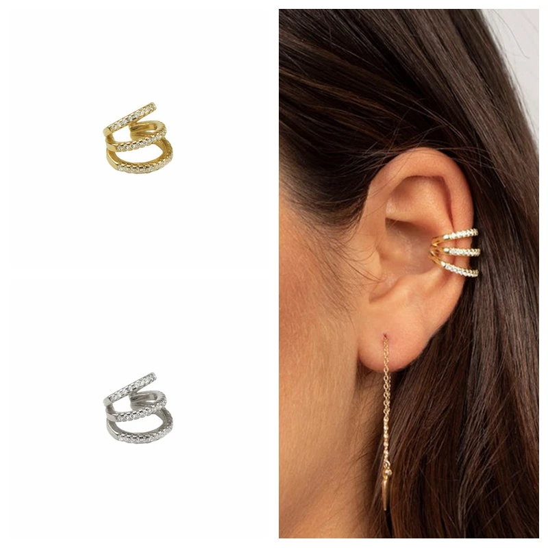 Aide Cross Ear Cuff Non Pierced Earrings for Women 925 Sterling Silver Micro Pave CZ Small Clip on Earrings Cartilage Jewel 1PC 4