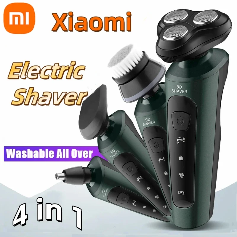 Electric Shaver Xiaomi Men Rechargeable Rotary Waterproof Wet Dry