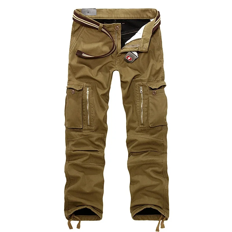 

Winter Warm Tactical Pants Zip Cotton Trousers Loose Army Green Cargo Pants Men Casual Tooling Pants