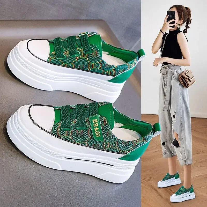 Ladies Footwear Athletic High on Platform Women's Sneakers Shoes Korean Sports Vulcanized Shoe New Arrival 2024 Daily Routine In 6