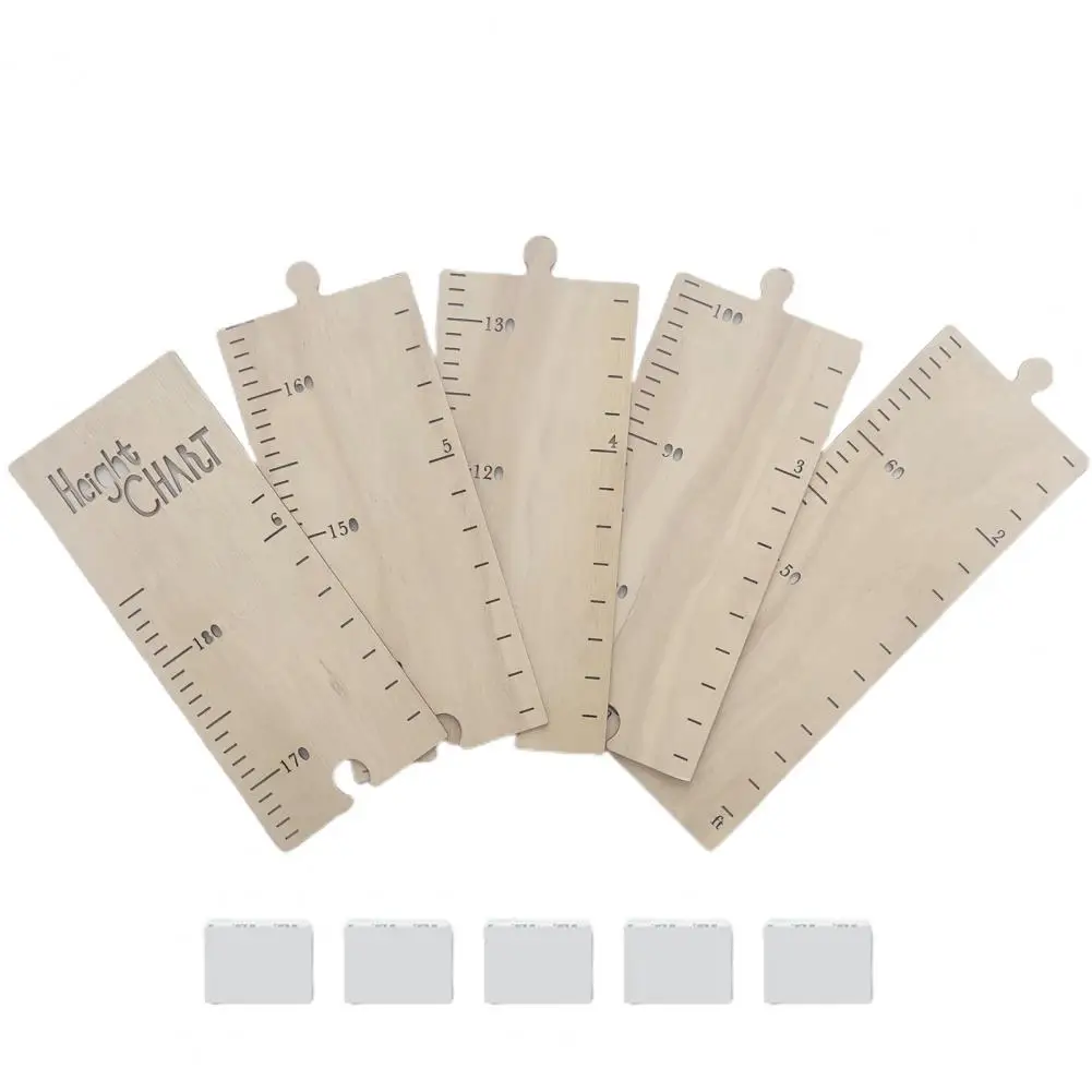 Nordic Wooden Kids Height Growth Chart Ruler Baby Children Height Gauge Room Decoration Wall Meter Measurement Stickers 60-210CM