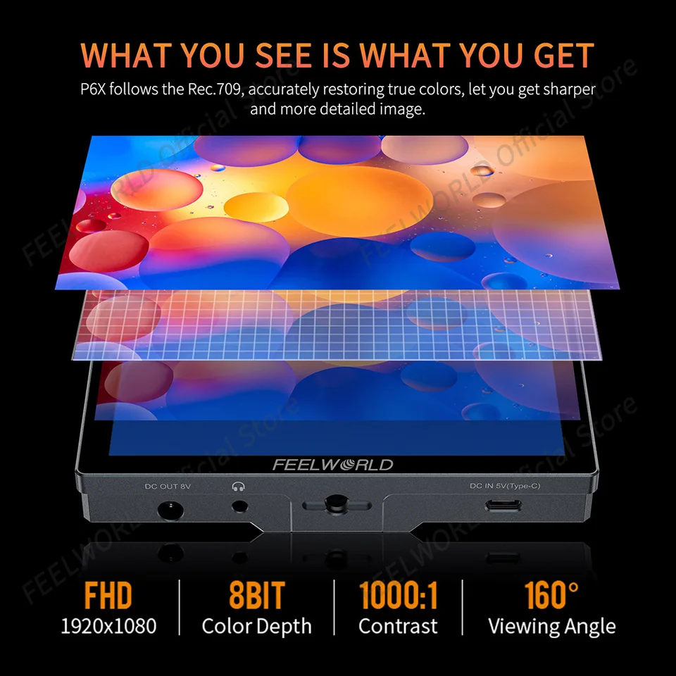 FEELWORLD-DSLRカメラフィールドモニター、p6x、5.5インチ