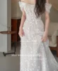 XPAY Princess Off Shoulder Korea Wedding Dresses A Line Lace Appliques Bridal Gown Backless Customised Photo Shoot Bride Dress 2