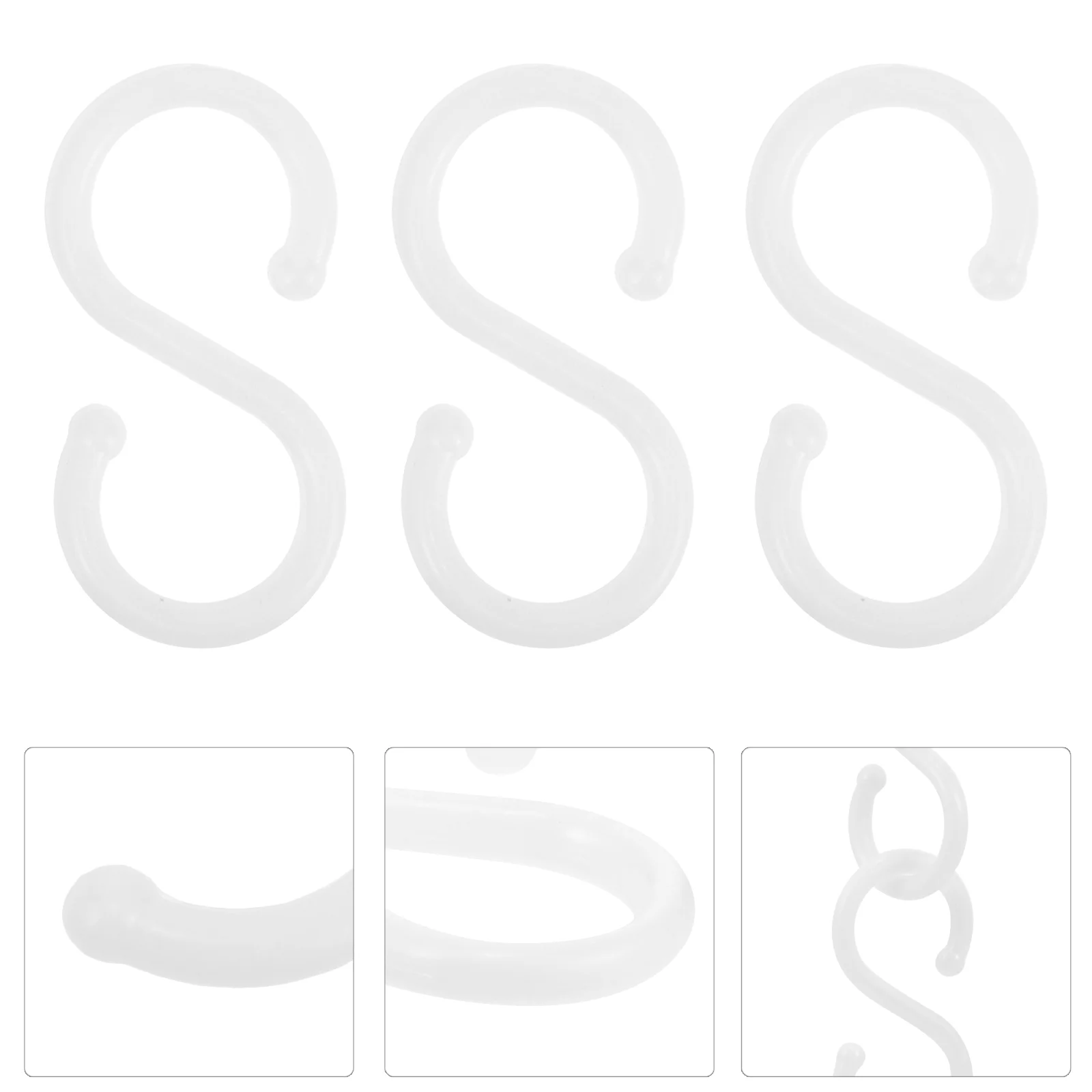 

S Hooks Hanging Mini Plastic White S Shaped Utensils Clothes Towel Spoon Hangers Racks Hooks for Kitchen Bathroom