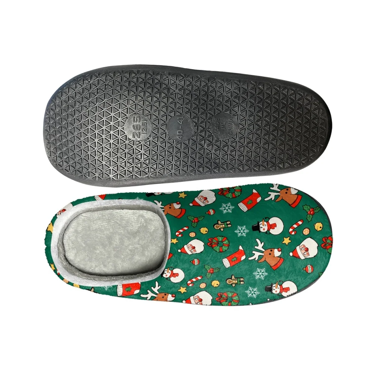 Christmas Gift Santa Elk Flower Bell Pattern Unisex Winter Cotton Slippers Lightweight Breathable Shoes Keep Warm Home Slippers