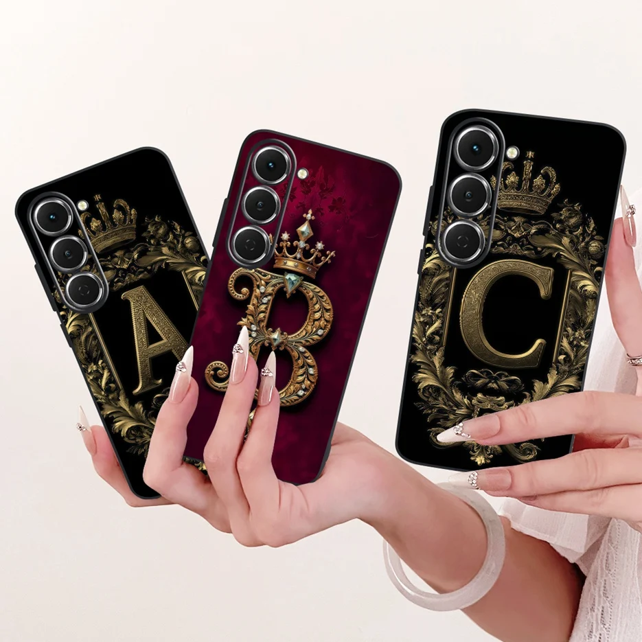 Crown Letters Soft TPU Phone Case - Elegant Protective Cover