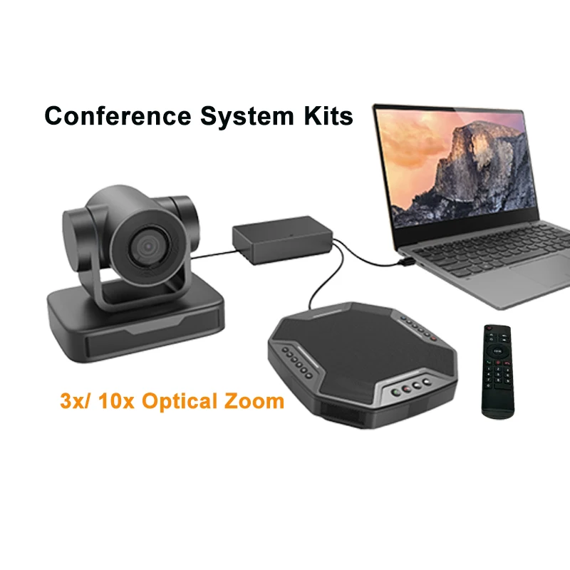 풀 HD 비디오 및 오디오 회의 키트, USB 회의 PTZ 카메라, 스피커폰 포..