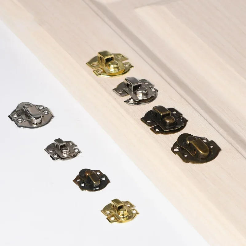 10pcs retro Jewelry Chest Gift Wine Wooden Box Case Toggle Latch Suitcase Hasp Hook Can Lock Lockable with screws accessories