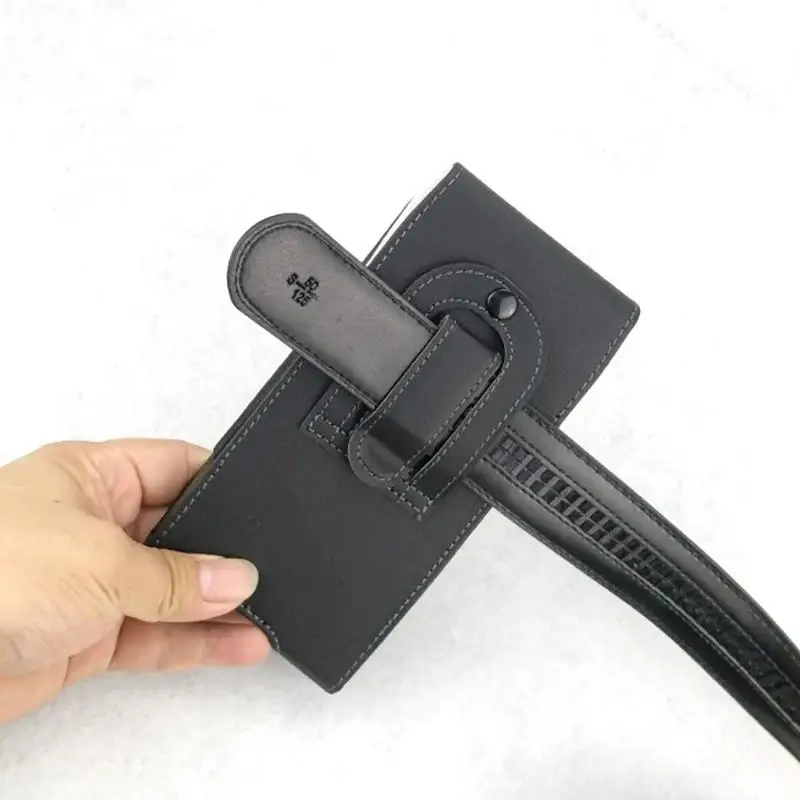 Men's Leather Phone Holster - Universal Waist Belt Case for 5.0-6.5 Inch Phones, Portable Horizontal/Vertical Style