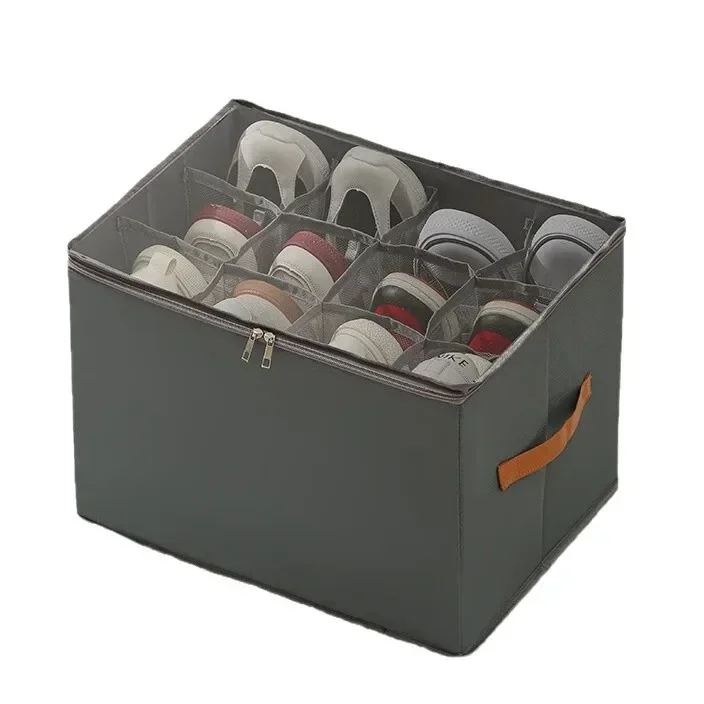 Multifunktionale, faltbare Schuhbox mit Netzgewebe, staubdicht und waschbar, inklusive Schutzhülle, ideal zur Aufbewahrung von Kleinigkeiten._voghion.com