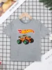Different Colors Tee T-shirt Short Sleeve Cool Boys Girls Clothes Hot Wheels Printing Round Neck Top T-shirt Children 4