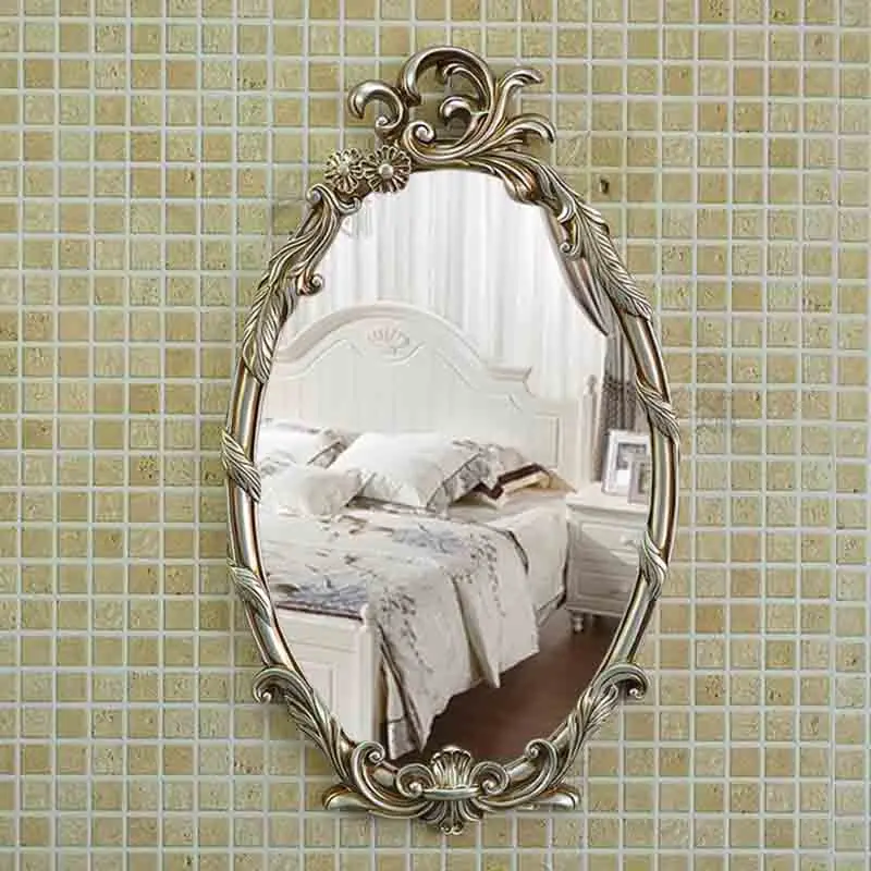 

Nordic Hanging Mirror Toilet Baroque Bedroom Aesthetic Decorative Mirrors Luxury Elegant Espejos Para Maquillaje Home Decoration