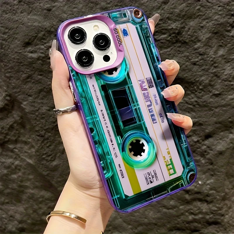 Vibrant Blue Green Cassette Tape Phone Case Cover