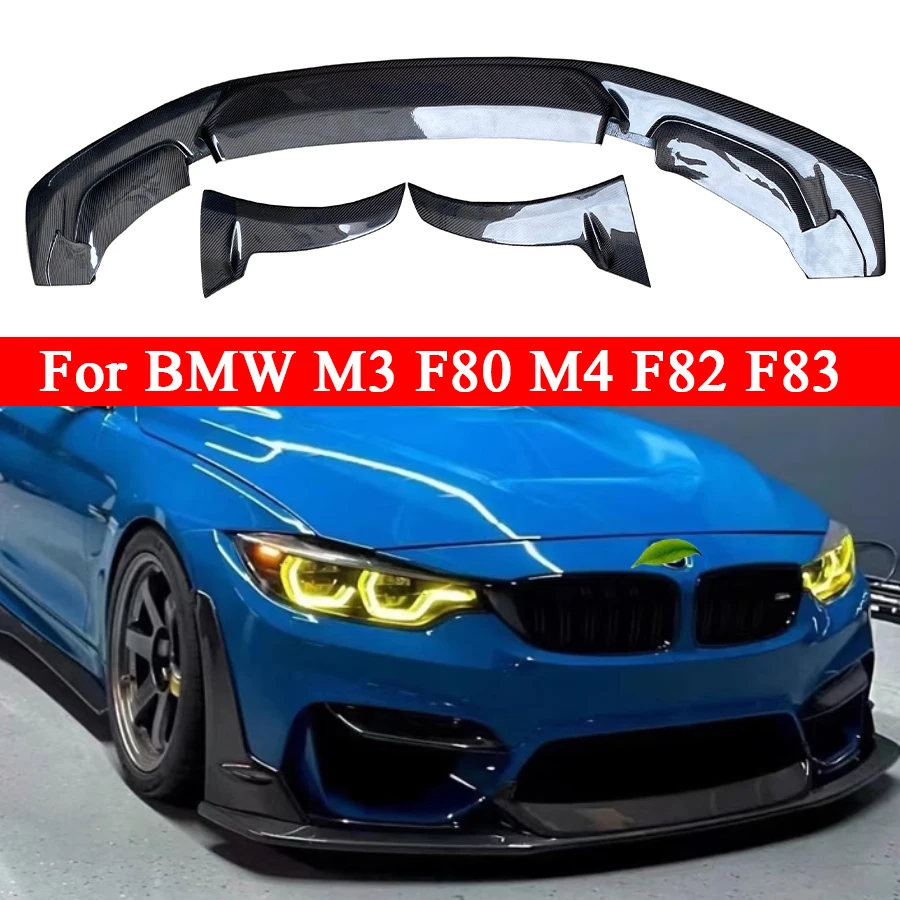 

Передний бампер из углеродного волокна для BMW M3 F80 M4 F82 F83, автомобильный дивертер, спойлер, диффузор, передняя губа, Модернизированный Комплект кузова