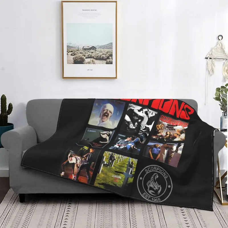 Scorpions Album Coversout First Sting Lovedrive Blanket Thick Bedspread Lightweight Skin Friendly For Sofa Bedroom
