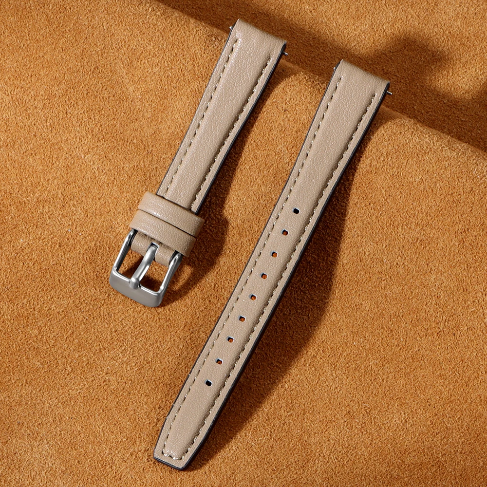 Elegant Universal Leather-Silicone Ultra-Thin Watch Band with Pin Clasp