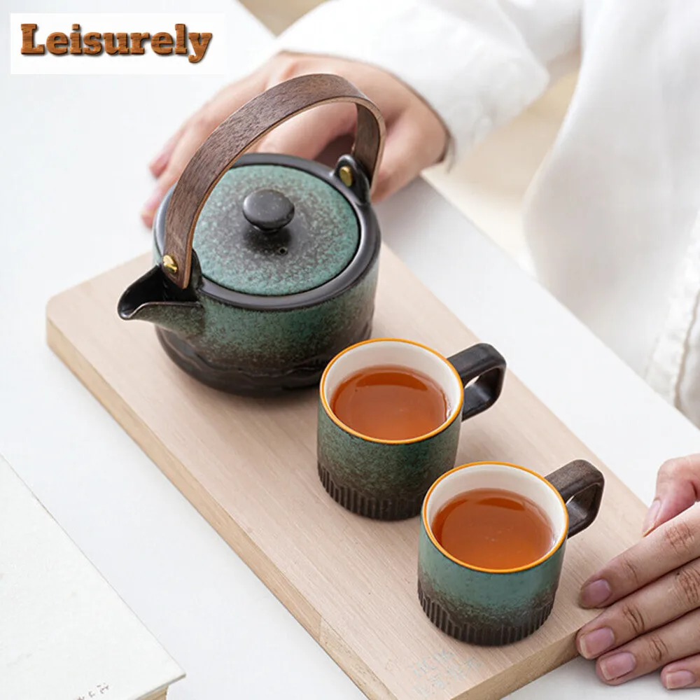 50ML Japanese Style Tea Cup Kiln Transformation Ceramic Coffee Mug Espresso Cup Gongfu Retro Crude Pottery Handle Wine Drinkware