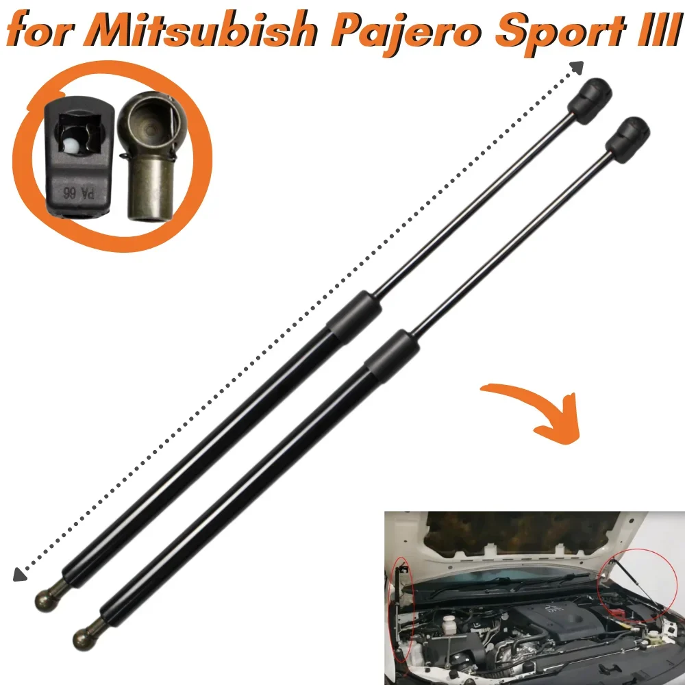 

Qty(2) Hood Struts for Mitsubish Pajero Montero Shogun Sport KR/KS/QE/QF 2015-2022 Front Bonnet Hood Gas Springs Lift Supports