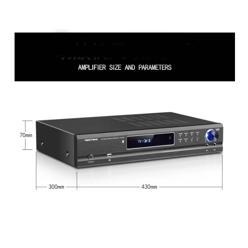 220W-510W  5.1 Channel Bluetooth Power Amplifier Home Theater Audio High Power Home Fever Ktv Amplifier Karaoke 220V