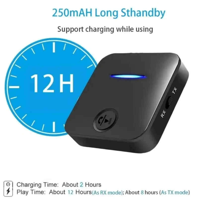 Veh Anti Bluetooth 5.0 Audio Receiver 3.5mm Aux Jack Stereo