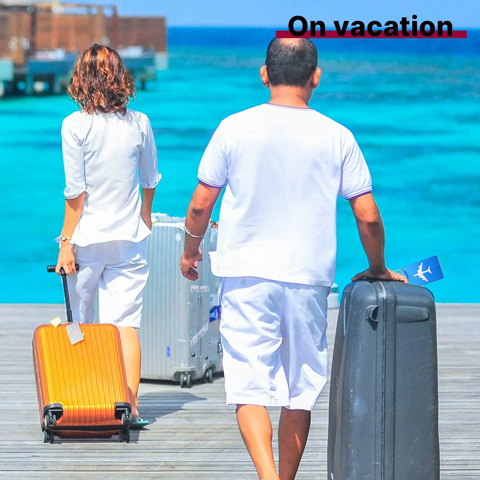 10 조각 수하물 태그 명함 홀더 여행 수하물 수하물 식별자를위한 알루미늄 금속 여행 ID 가방 태그