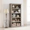 New 5 Tier Bookcase, Farmhouse Book Shelf with Storage, 71" Tall Book Case Wooden 5 Shelf Bookcase for Home Office, Living Room 2