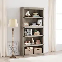 New 5 Tier Bookcase, Farmhouse Book Shelf with Storage, 71" Tall Book Case Wooden 5 Shelf Bookcase for Home Office, Living Room 2