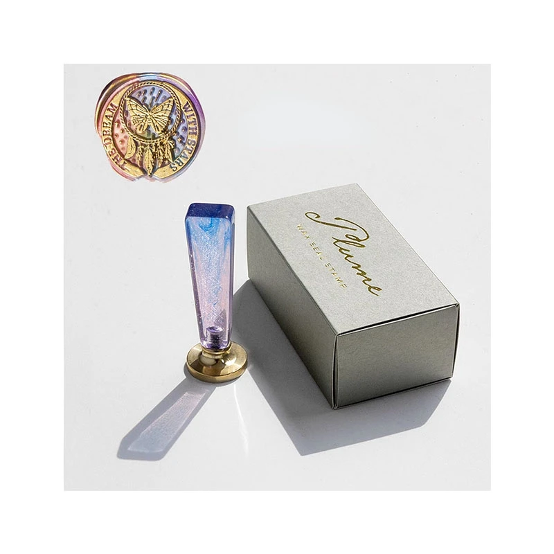 Wooden Handle Lacquer Stamp Streamer Set for Wedding Envelope Sealing