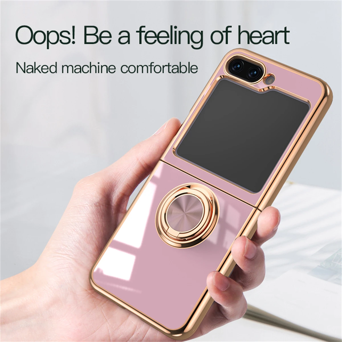 

Light luxury 6D electroplating magnetic car suitable for Samsung Z Flip 5 4 3 mobile phone stand folding fall protection case