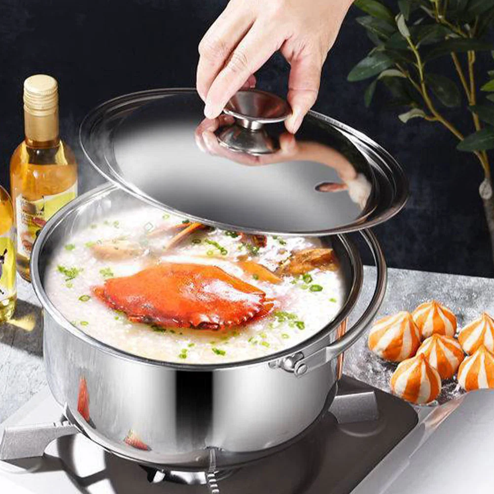 

Pot Stainless Steel Mixing Bowl Stock Bowls Metal Soup Steamer Pots Induction Large Handle Ramen Pan Cooking Steam Prep Handheld