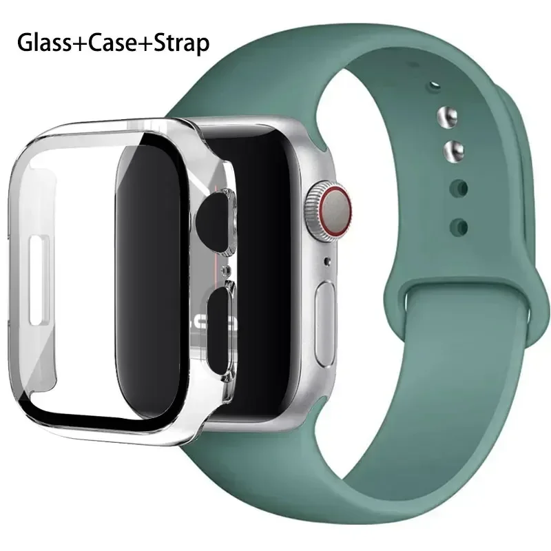Premium Silicone Watchband Set with Glass Protector & Strap
