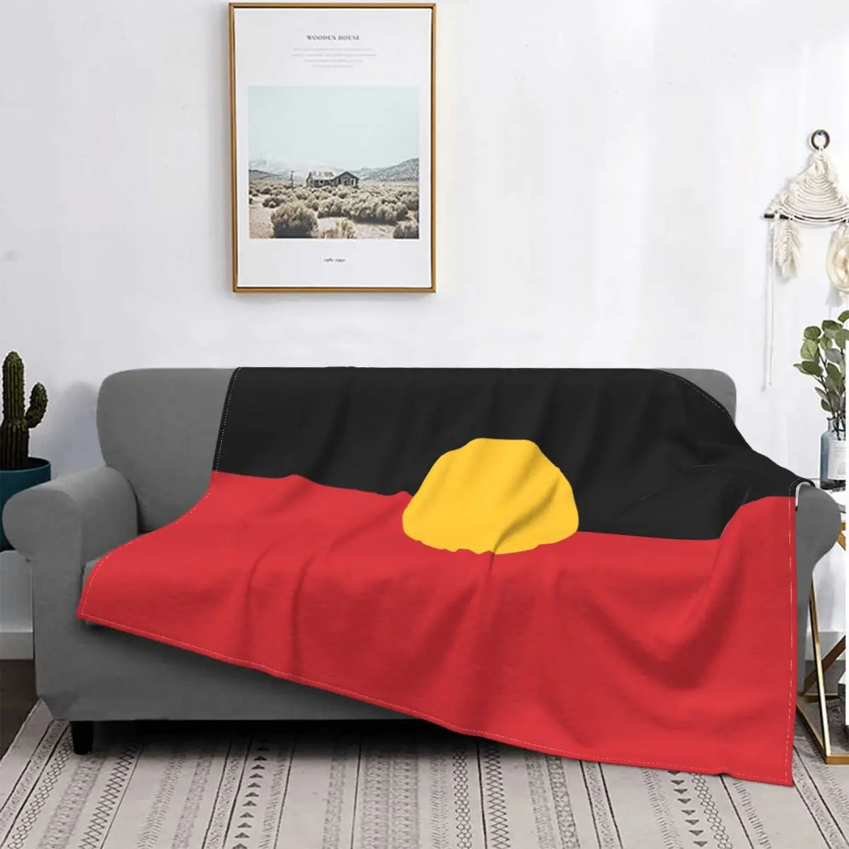 

Sofa Fleece Australian Aboriginal Flag Throw Blanket Warm Flannel Blankets for Bedroom Office Sofa Bedspreads