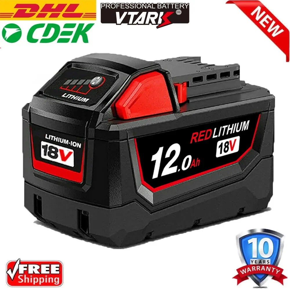 

NEW 18V For Milwaukee M18 M18B6 18V XC 12Ah 9Ah Li-ion Battery 48-11-1860 /Charger rechargeable battery