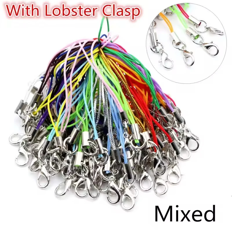 Versatile Lanyard Strap Set with Lobster Clasp Keychain Hooks and Keyring Accessories (20/50/100Pcs)