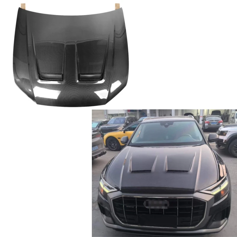 Real Carbon Fiber M Style Front Hood For Audis Q8 SQ8 RSQ8 -IN Q8Front