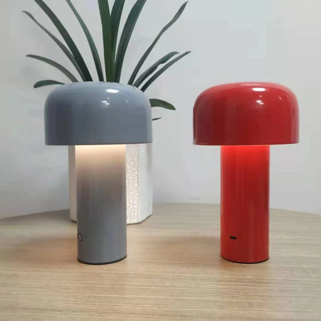 

Rechargeable Mushroom Table Lamp Bellhop Cordless Portable Nordic Night Lights for Bedroom Decor Wireless Touch USB Desk Lamp