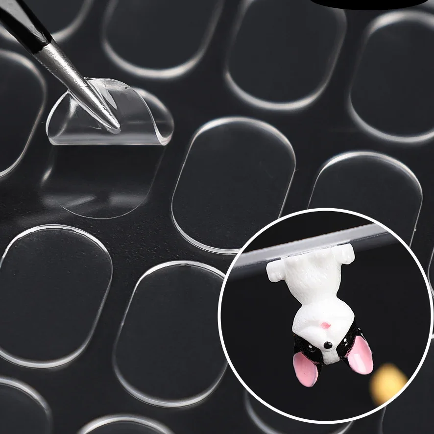 500/200/100Pcs Double-sided Glue Pads Adhesive Sticker Blind Box Landscape Doll Foot Fixed Glue Transparent Seamless Patch double sided glue pads