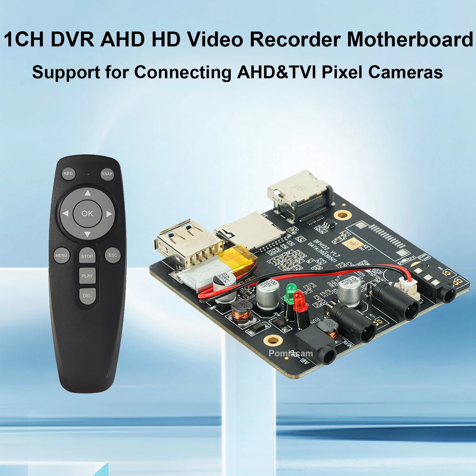 

Mini 1CH DVR AHD HD Video Recorder DMA122 Motherboard AHD&TVI H.265 1080P Remote Control Mini DVR Support HDMI Output 1080P